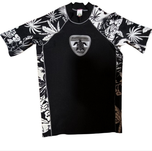 maui wear Other - Maui Wear Black and White Floral Rash Guard Youth Size Medium